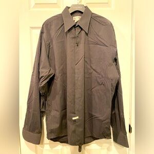 EUC Alfani Gray Striped Dress Shirt